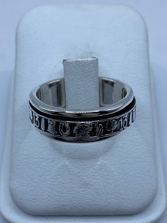 Anillo Giratorio de Plata 925 con Símbolos de la Suerte, vista posterior