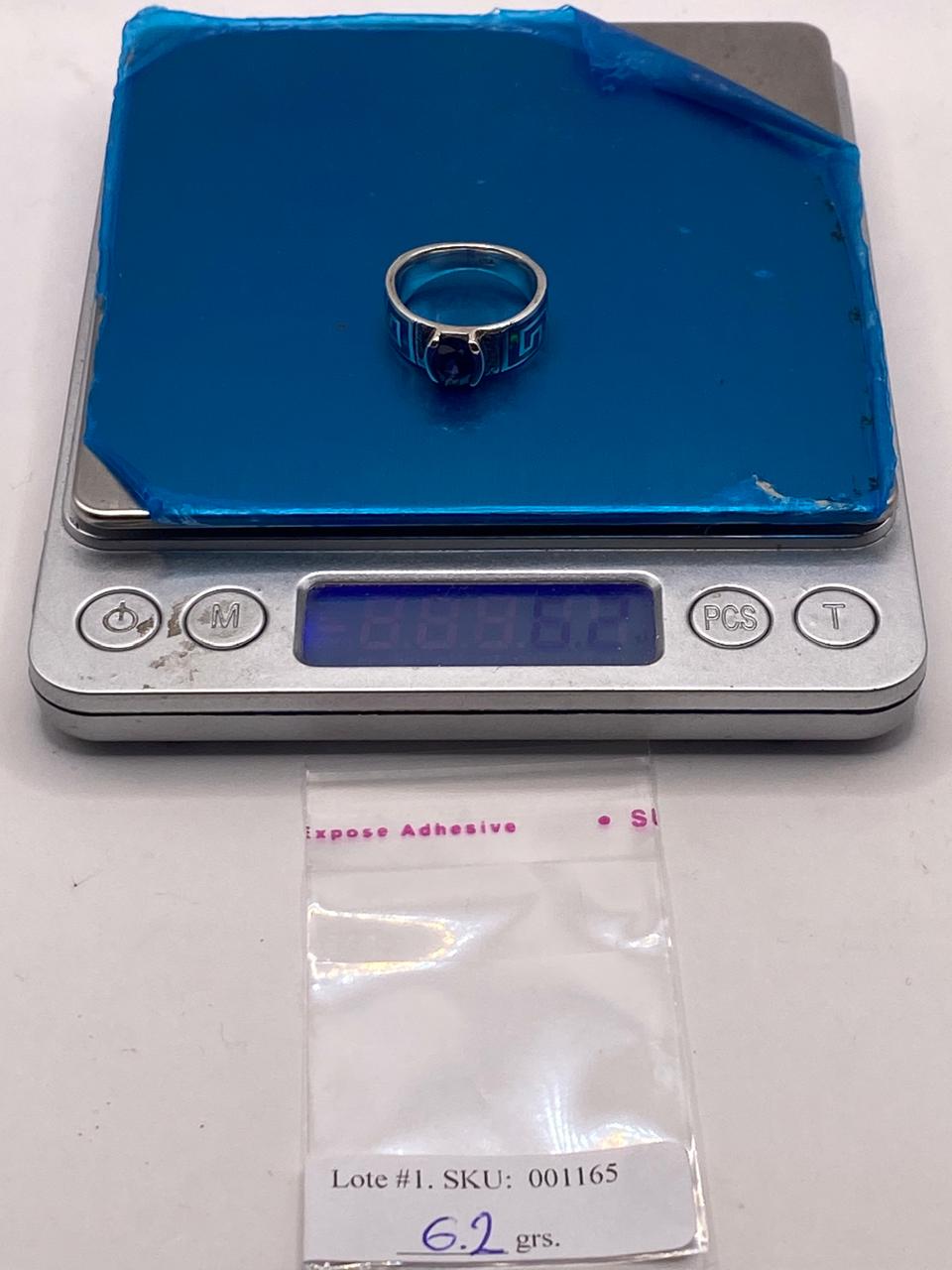 Anillo de Greca con Ópalo de Fuego y Zirconia en Plata .950