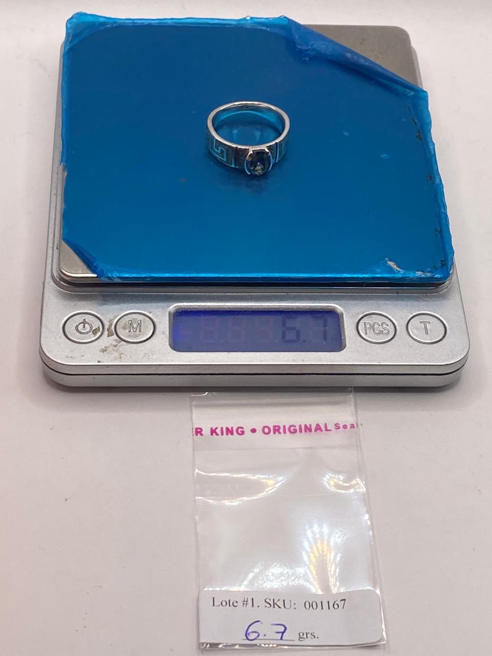 Anillo de Greca con Ópalo de Fuego y Zirconia en Plata .950
