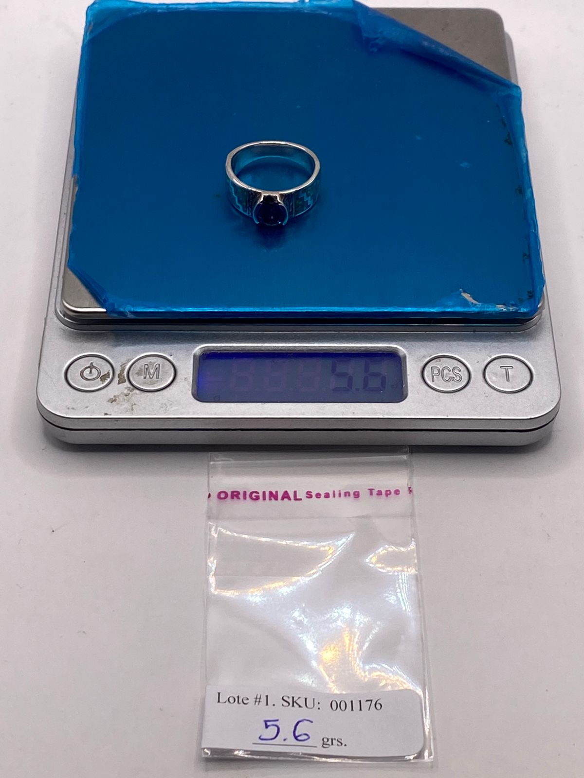 Anillo Greca de Plata 950 con Ópalo de Fuego y Zirconia