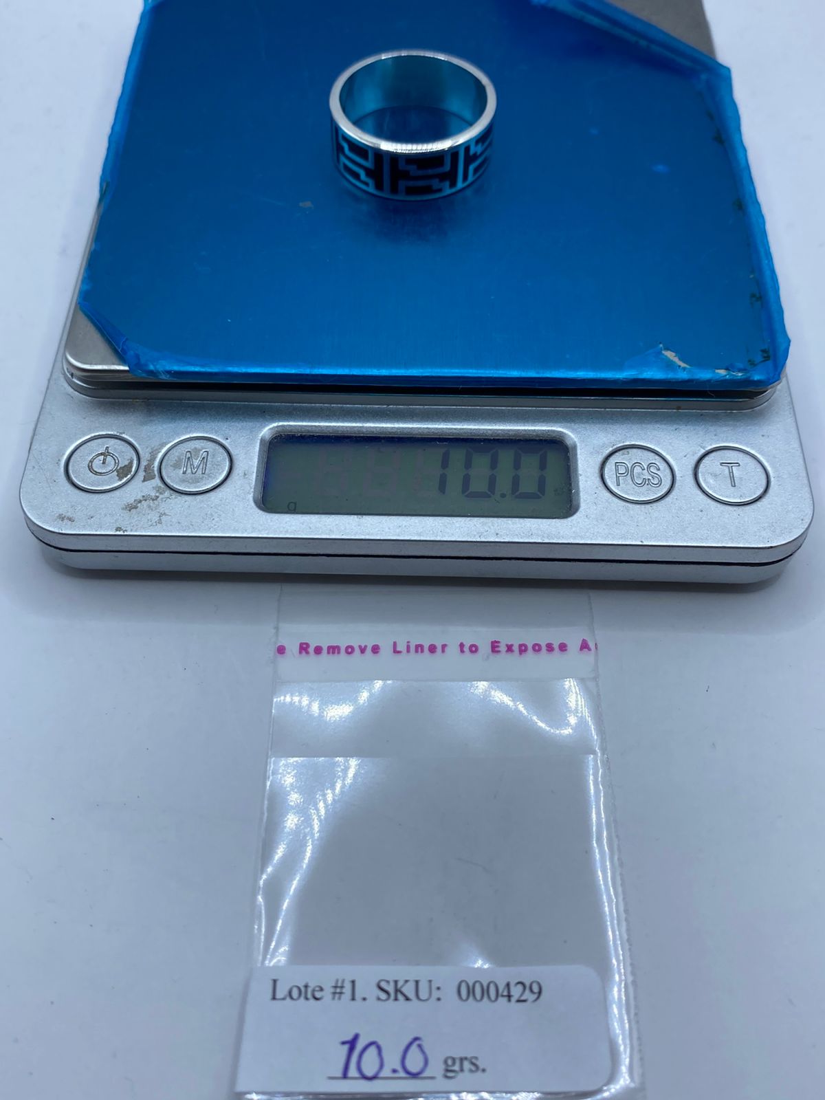 Anillo Greca Ancestral en Plata .925 con Obsidiana