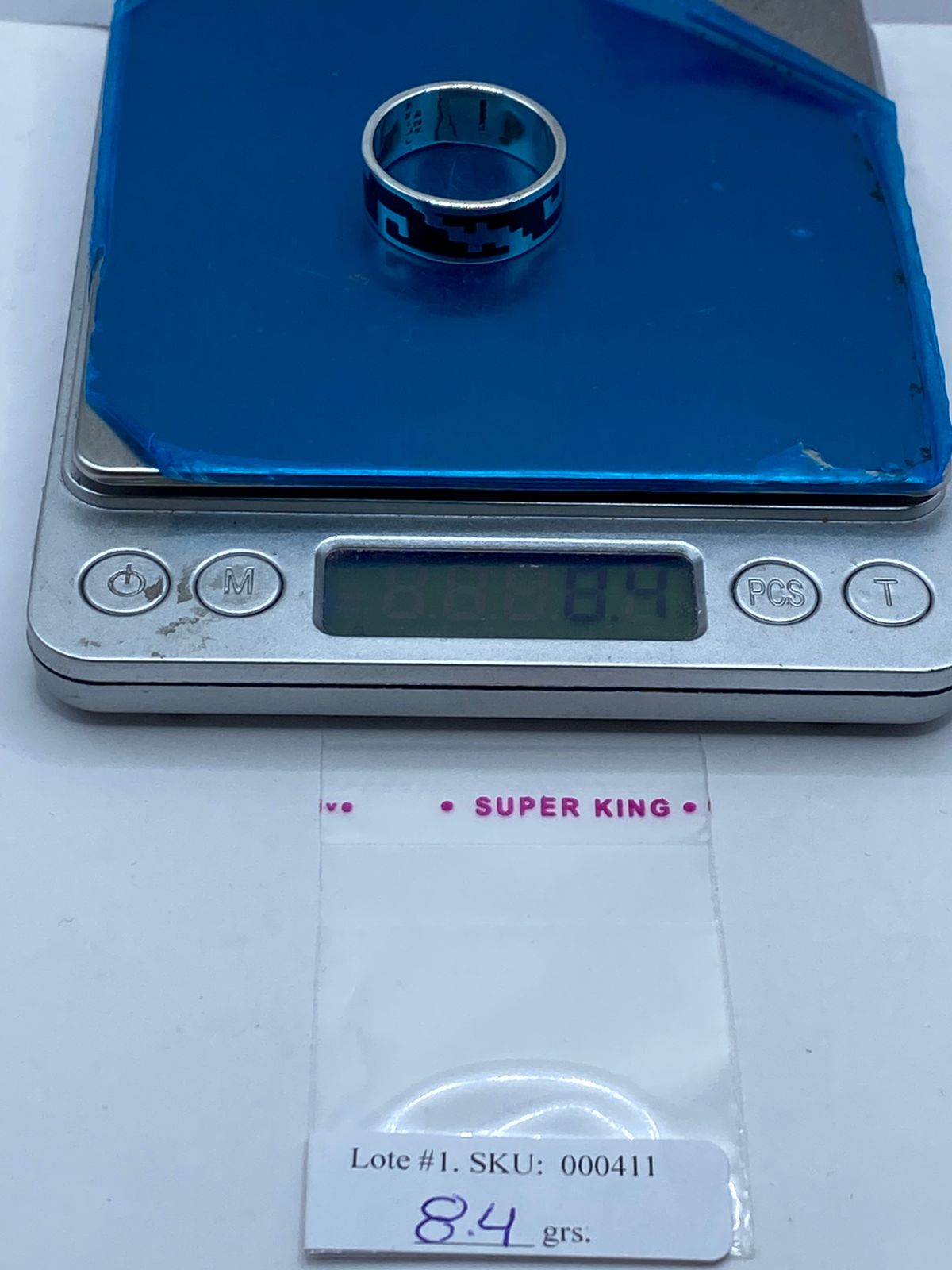 Anillo Greca Geométrica de Plata .925