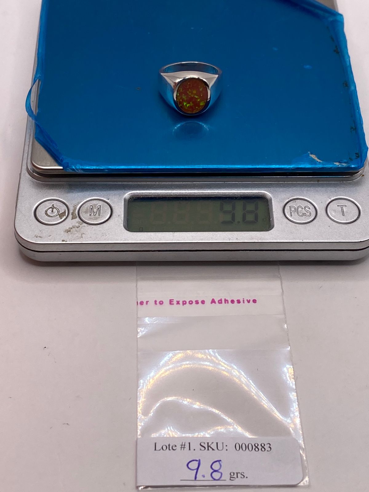Anillo de Plata Ley .925 con Ópalo de Fuego Ovalado
