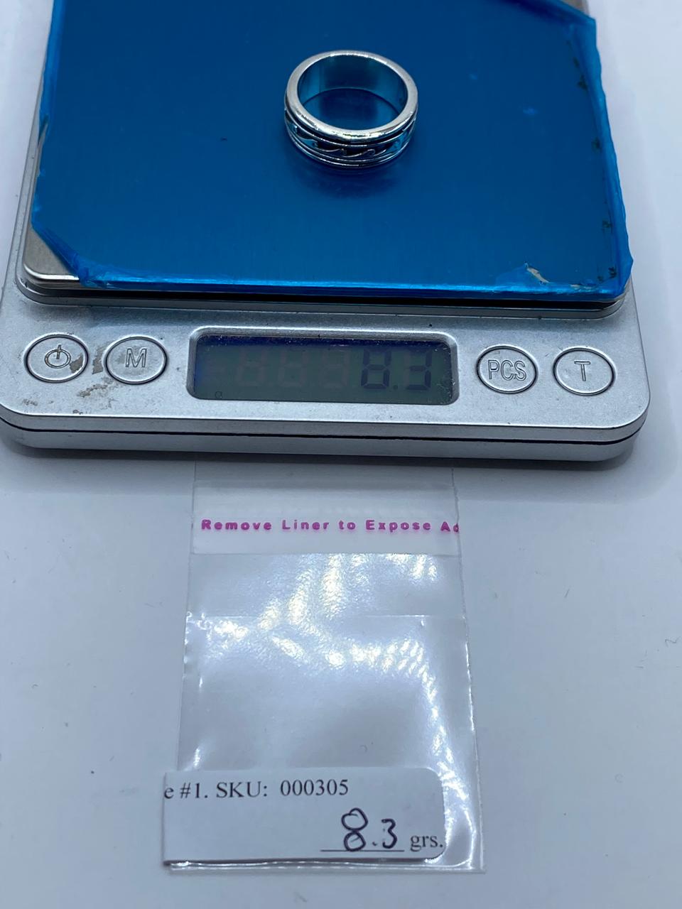 Anillo Spinner Olas Estilizadas en Plata .925, peso en gramos (bΓ‘scula)