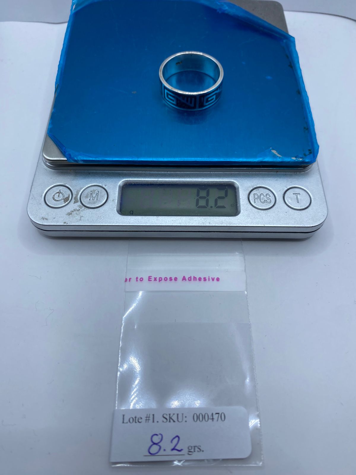 Anillo de Turquesa Geométrica en Plata .925