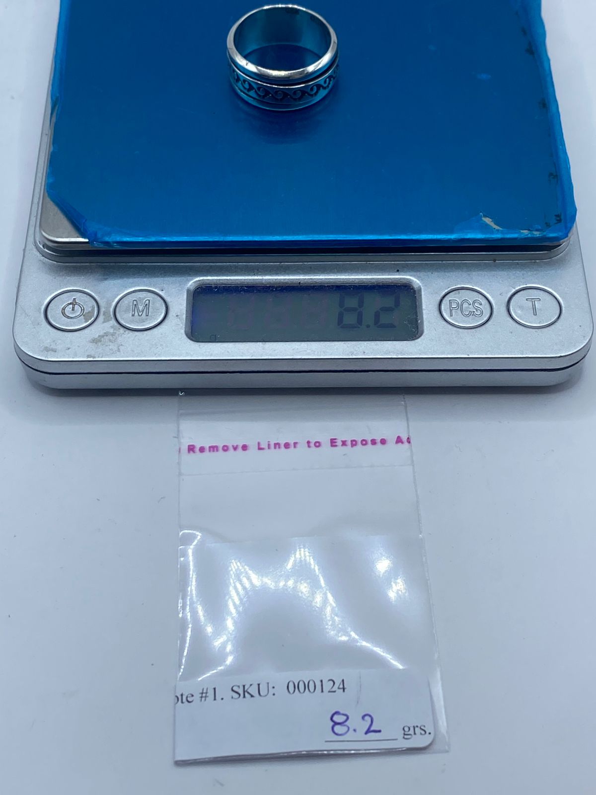 Anillo Giratorio Olas Grabadas – Plata Ley 9.26