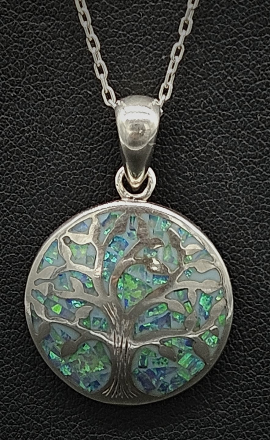 DIJE PLATA LEY 950 , ARBOL DE LA VIDA OPALO