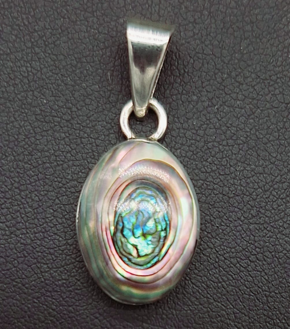 DIJE PLATA LEY 950, CONCHA DE ABULON