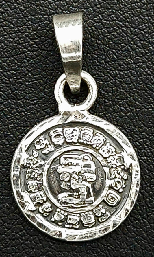 Dije Plata Ley 925, Calendario Maya, vista frontal
