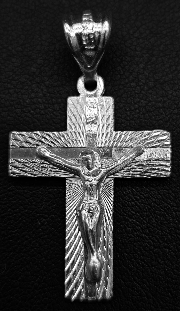 DIJE PLATA LEY 925, CRUZ DIAMANTADA