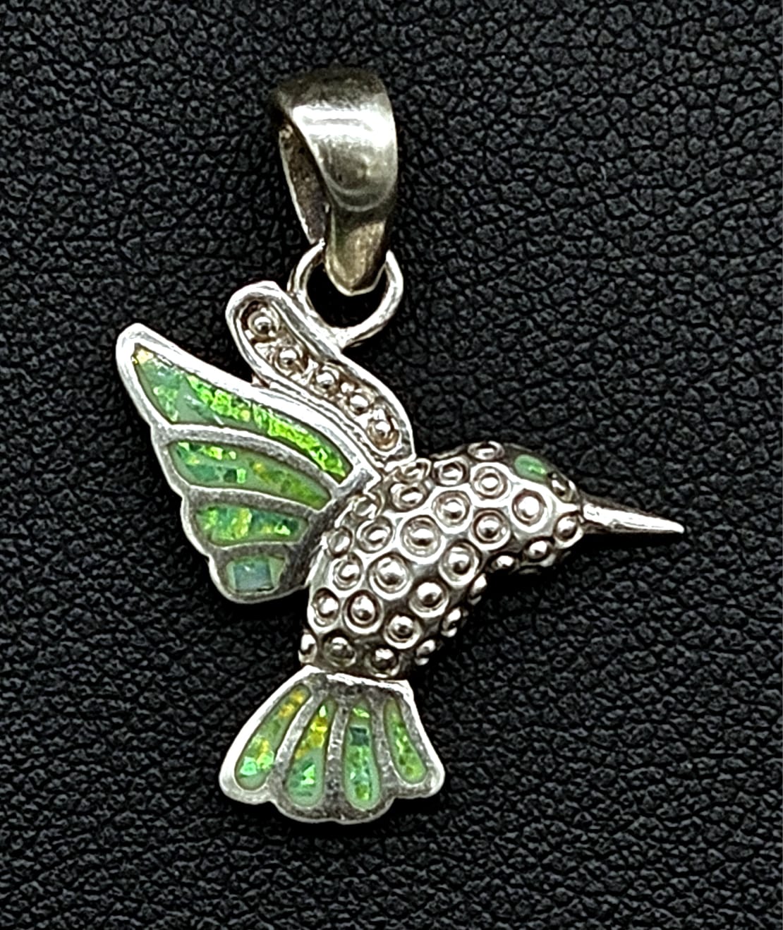 DIJE PLATA LEY 950 COLIBRI OPALO