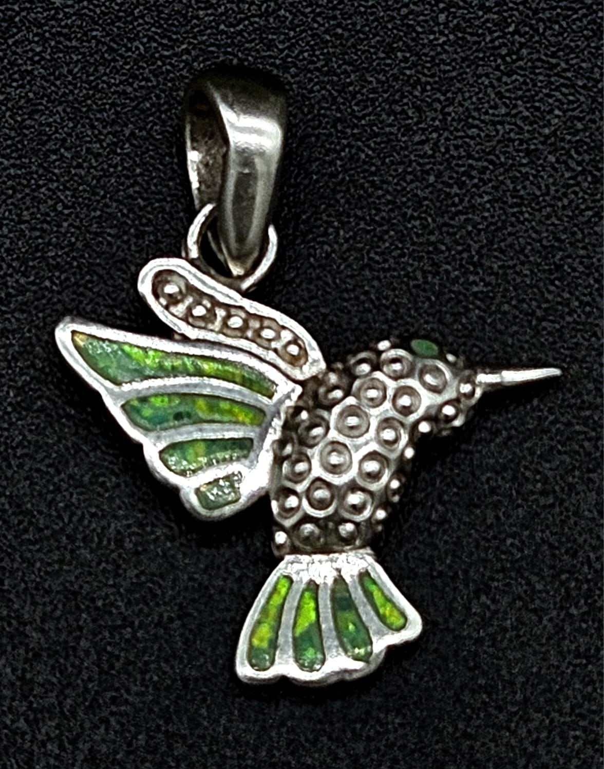 DIJE PLATA LEY 950 COLIBRI OPALO