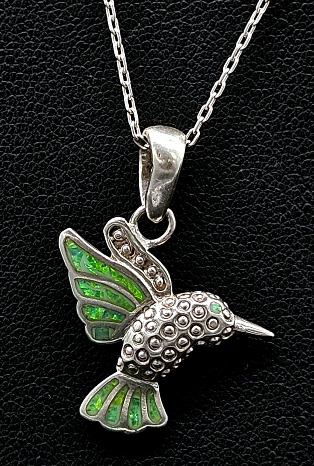DIJE PLATA LEY 950 COLIBRI OPALO