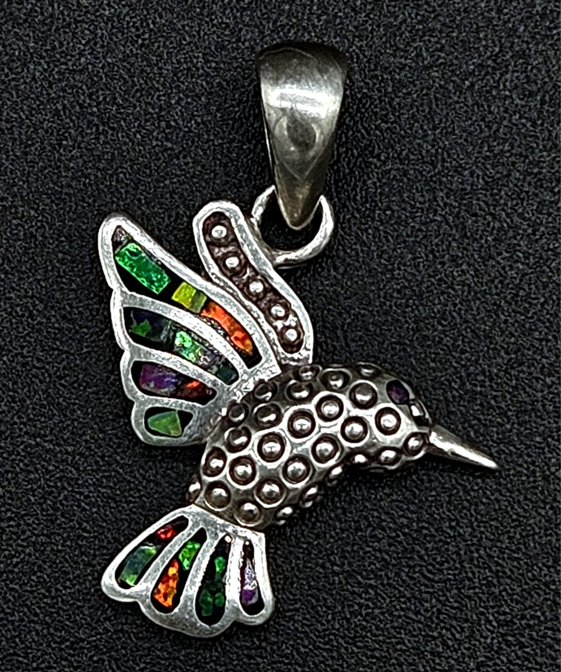 DIJE PLATA LEY 950 COLIBRI OPALO