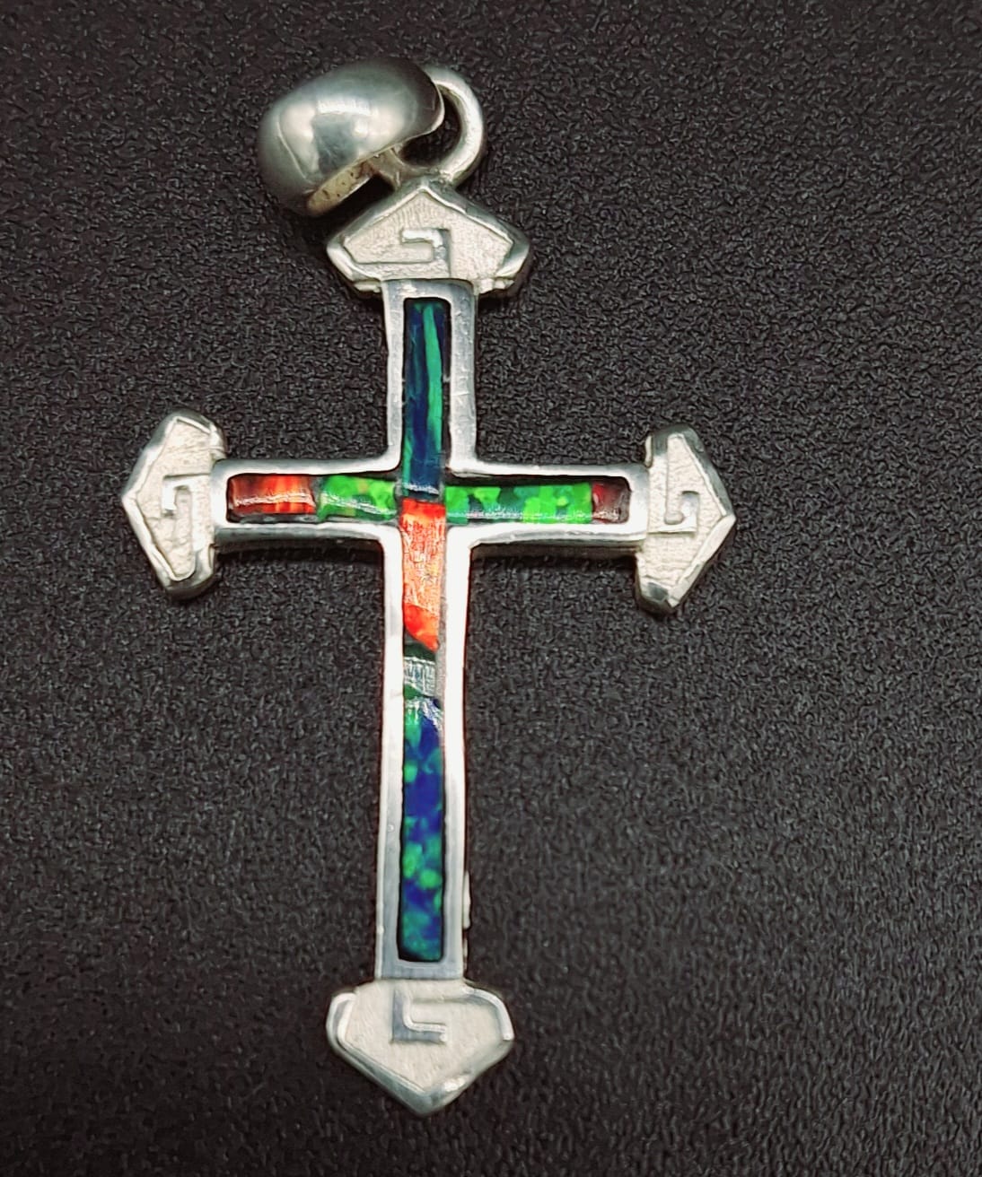 DIJE PLATA LEY 950 CON OPALO MULTICOLOR