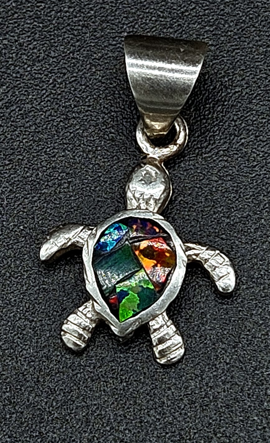 DIJE PLATA LEY 950 TORTUGA OPALO