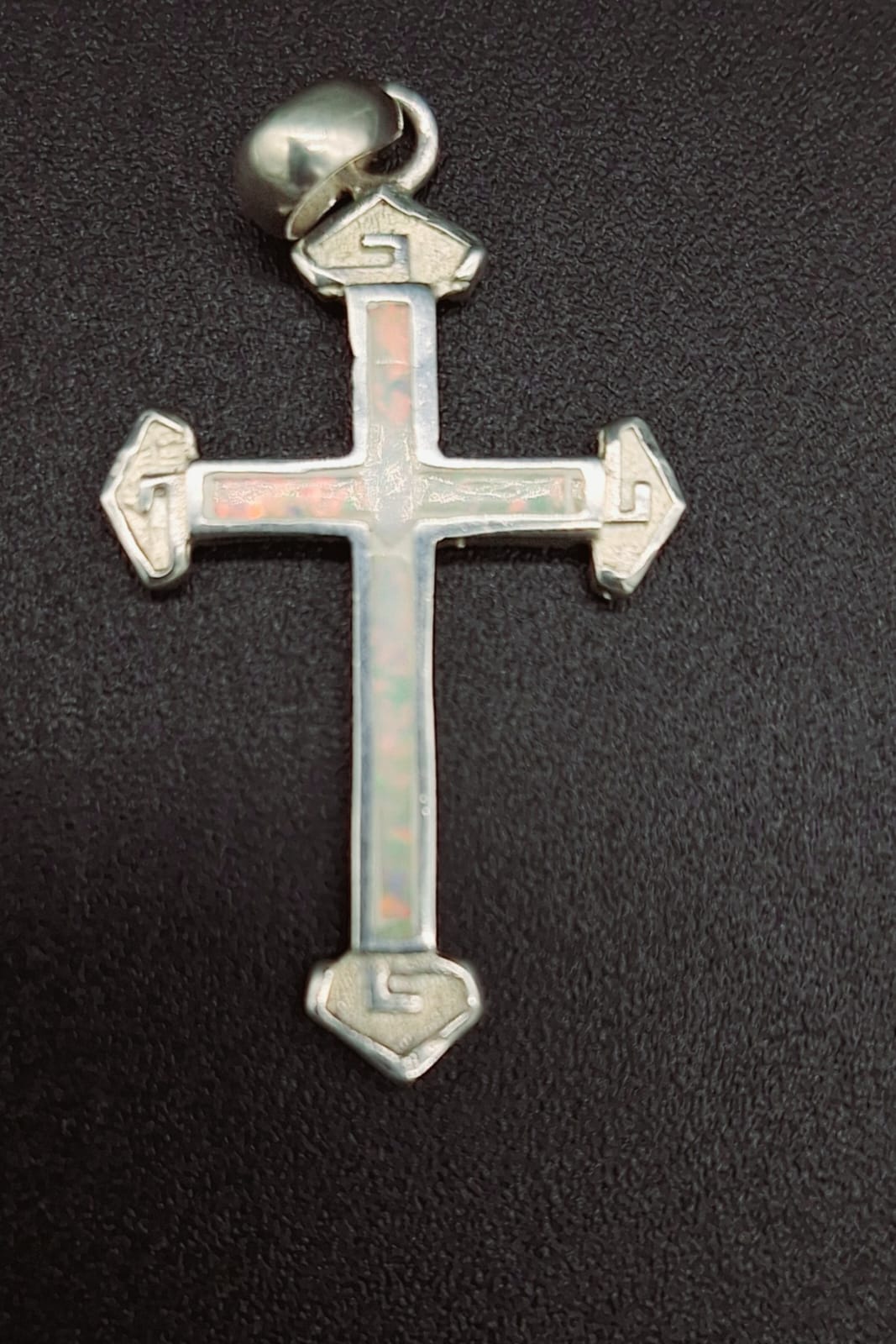 DIJE PLATA LEY 950, CON OPALO BLANCO