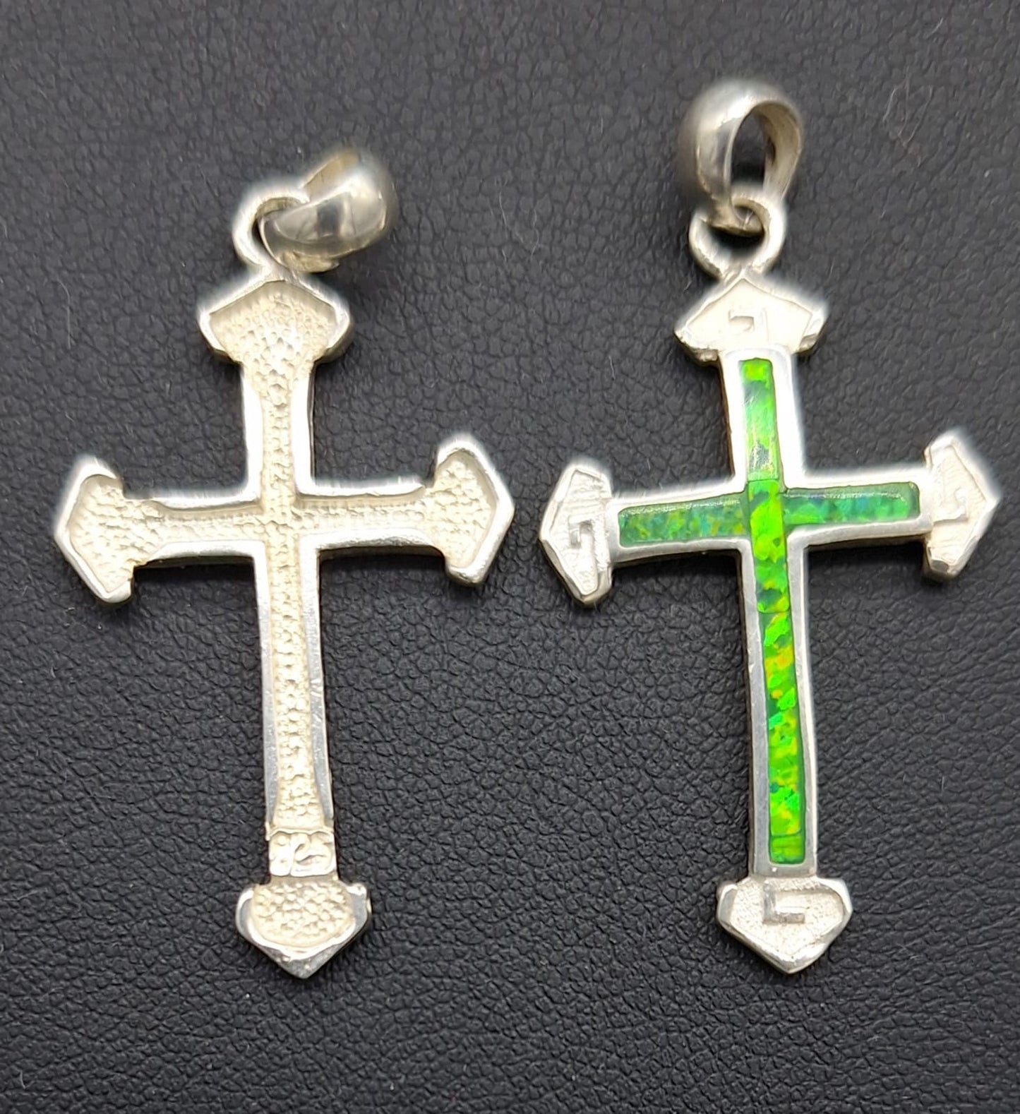 DIJE PLATA LEY 950, CON OPALO VERDE
