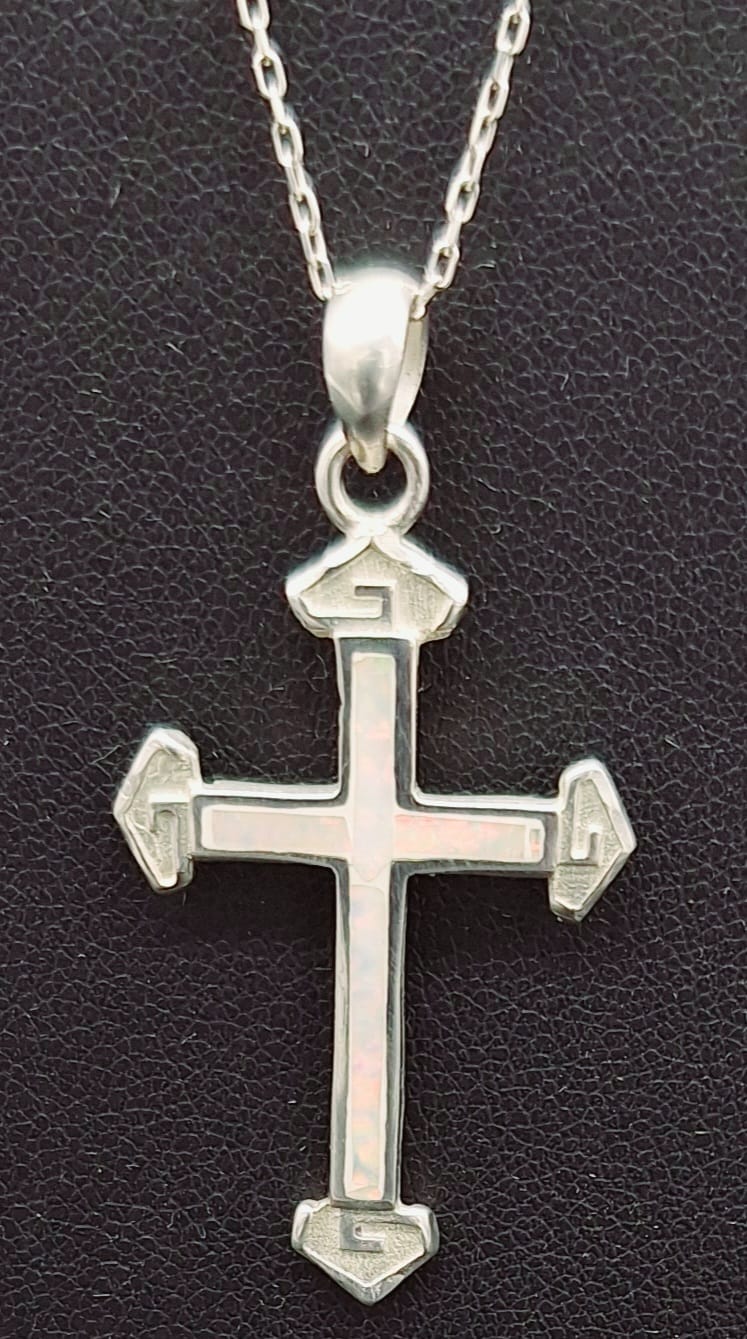 DIJE PLATA LEY 950, CON OPALO BLANCO