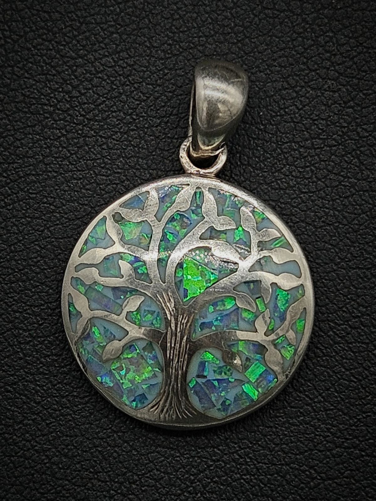 DIJE PLATA LEY 950 , ARBOL DE LA VIDA OPALO