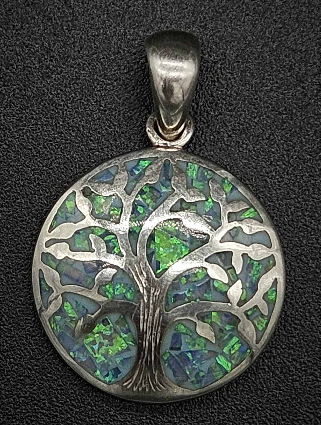 DIJE PLATA LEY 950 , ARBOL DE LA VIDA OPALO