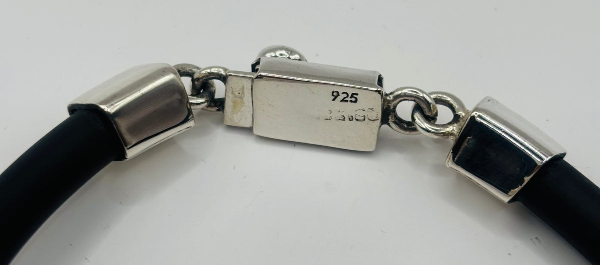 Pulsera de plata negra y plateada con motocicleta, diseño para hombres