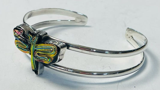 Brazalete con Dicroico en Plata Ley 925, vista frontal