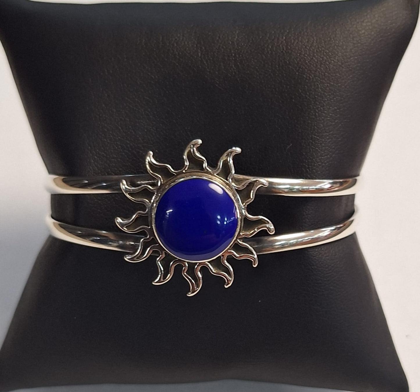 BRAZALETE CON LAPIZLASULI EN PLATA LEY 925