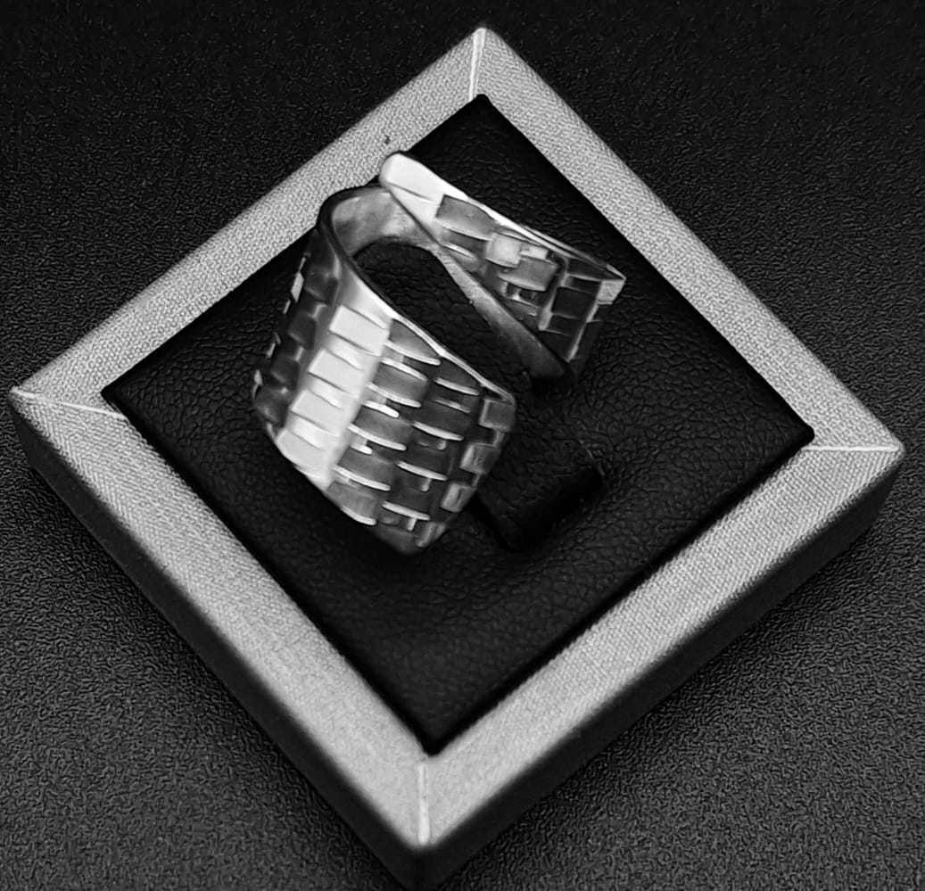 ANILLO DIAMANTADA PLATA LEY 925