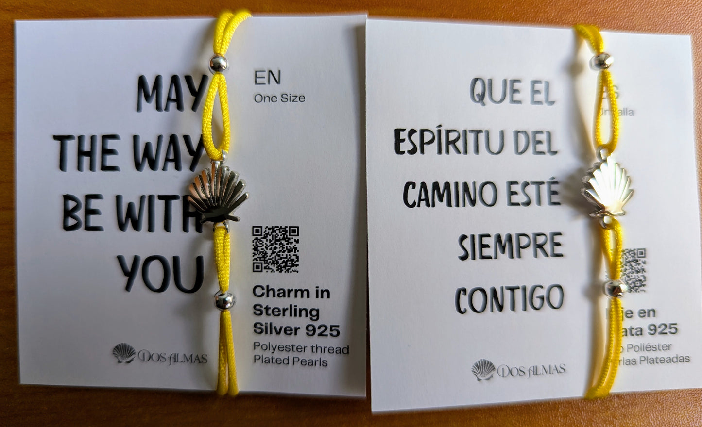 Pulsera Concha Vieira del Camino de Santiago en Plata Ley 925 con Perlas Plateadas