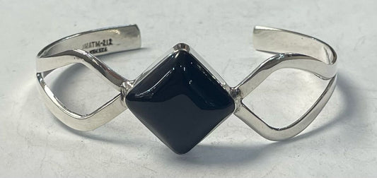BRAZALETE CON OBSIDIANA EN PLATA LEY 925