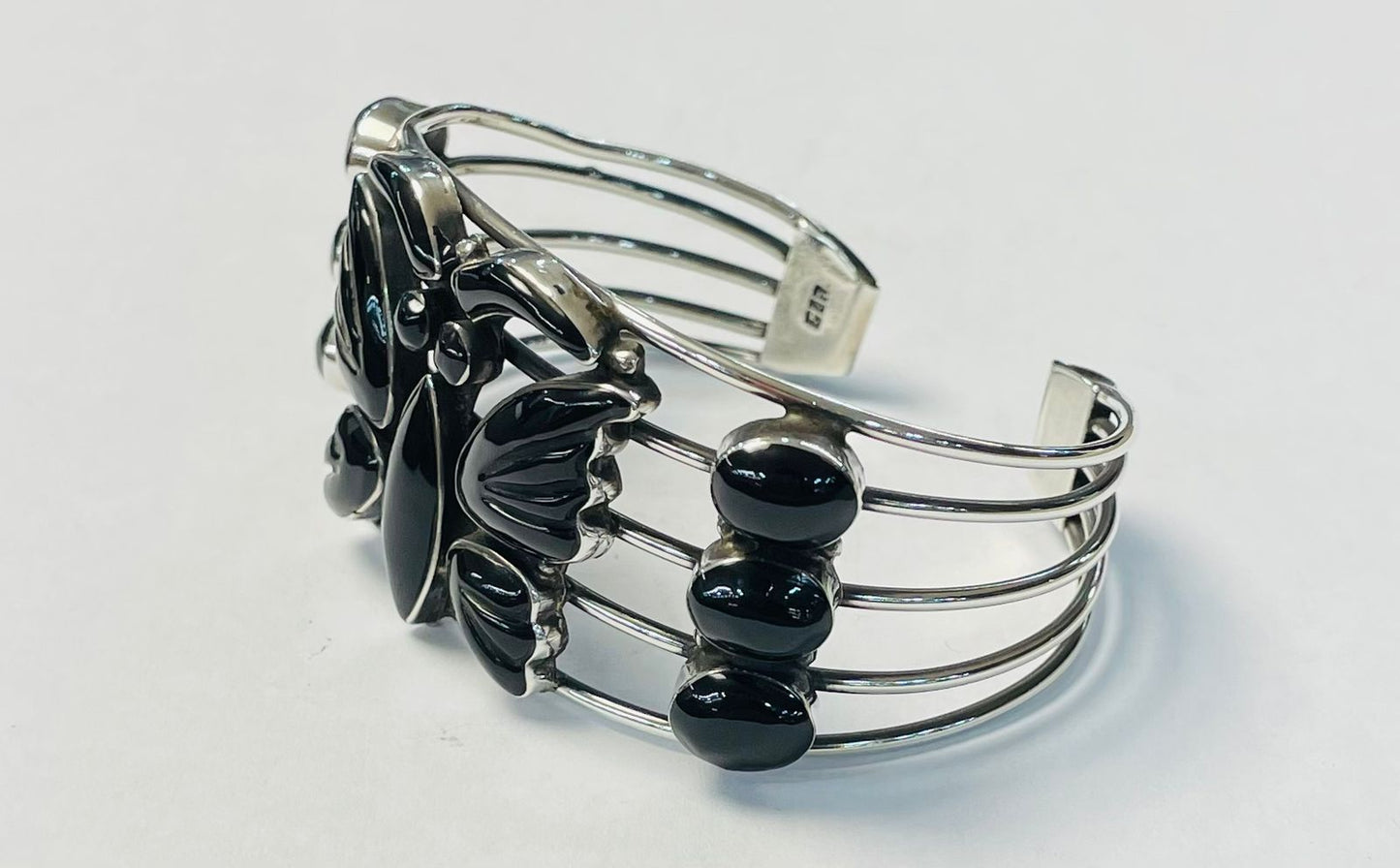 BRAZALETE EN PLATA 925 CON OBSIDIANA