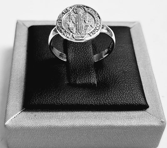 ANILLO SAN BENITO EN PLATA LEY 925