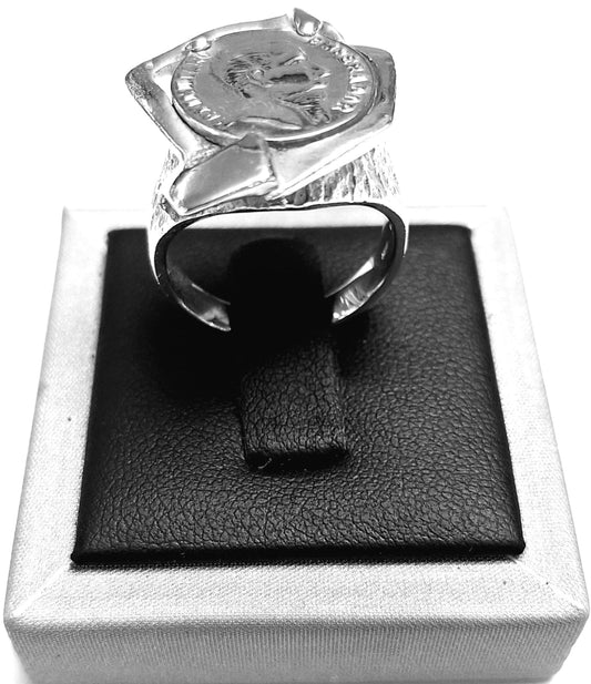 ANILLO MONEDA EN PLATA LEY 925