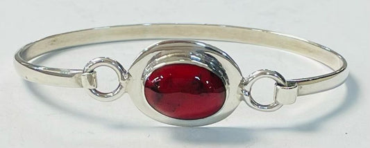 BRAZALETE CON CORAL EN PLATA LEY 925