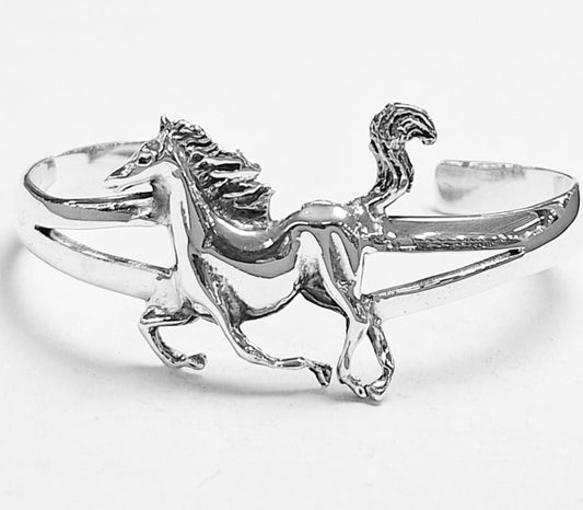 BRAZALETE CABALLO EN PLATA  LEY 925