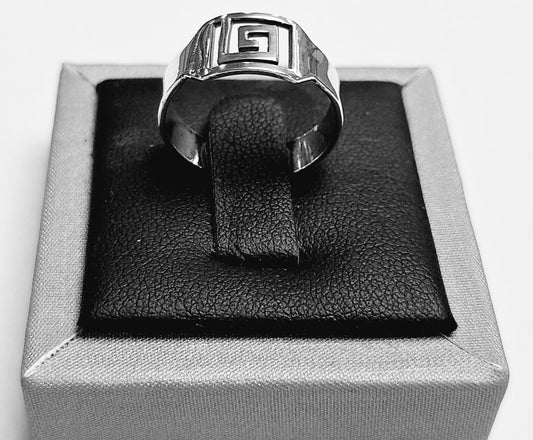 ANILLO  GRECAS EN PLATA LEY 925