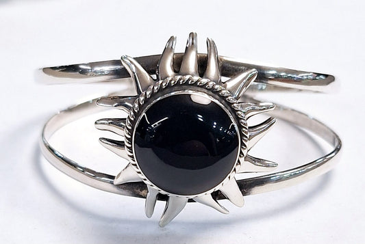 BRAZALETE CON OBSIDIANA EN PLATA LEY 925