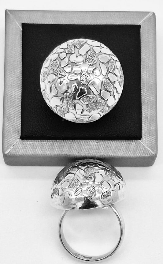 ANILLO DIAMANTADA PLATA LEY 925