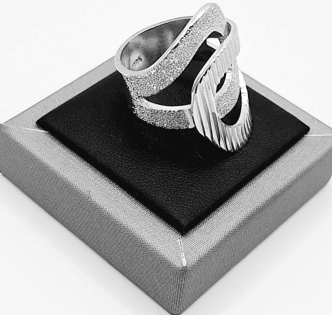 ANILLO DIAMANTADA PLATA LEY 925