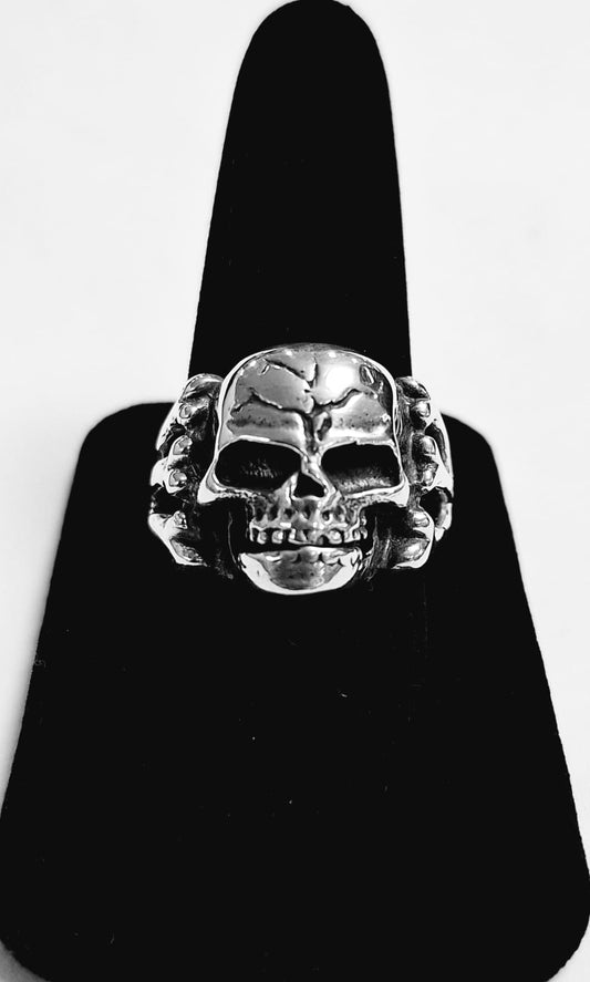ANILLO CALAVERA EN PLATA LEY 925