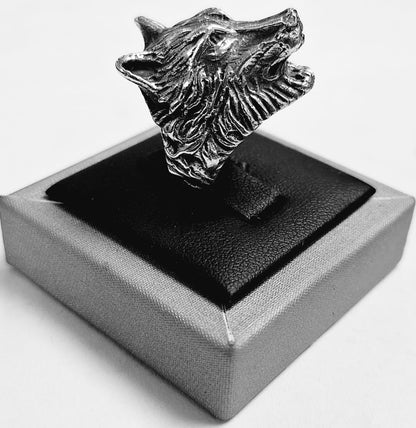 Anillo Cabeza de Lobo en Plata Ley 925