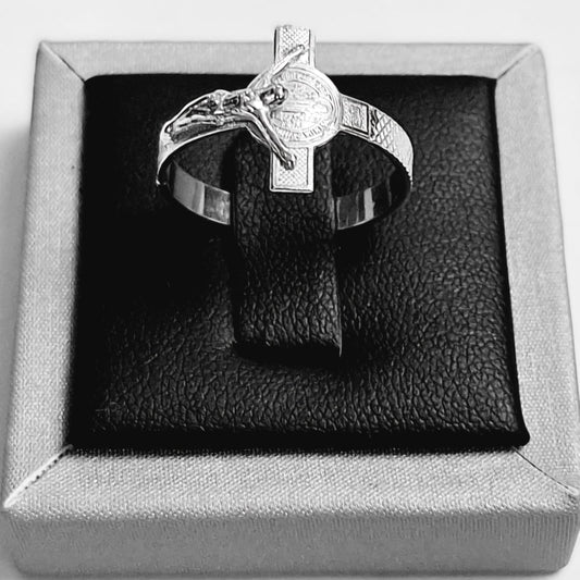 ANILLO CRUZ SAN BENITO EN PLATA LEY 925