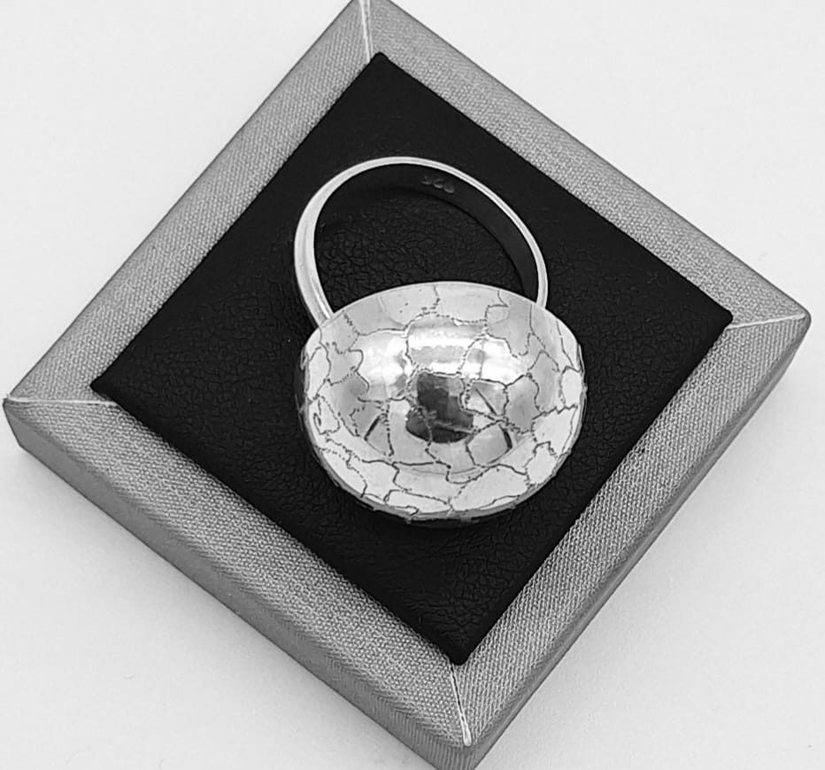 ANILLO DIAMANTADA  PLATA LEY 925