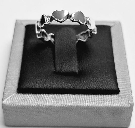 ANILLO DE CORAZONES EN PLATA 925