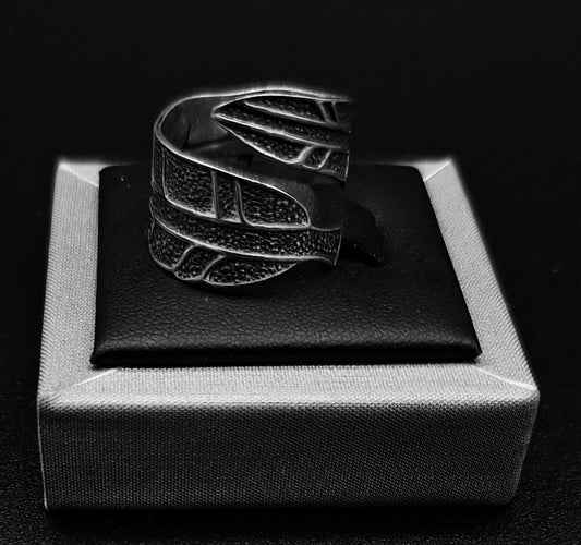 ANILLO PLATA LEY 925 , HOJA