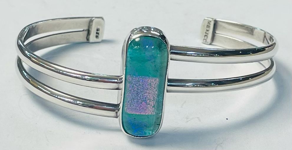 BRAZALETE  CON DICROICO EN PLATA  LEY 925