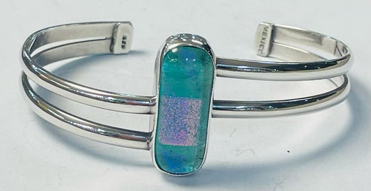 BRAZALETE  CON DICROICO EN PLATA  LEY 925