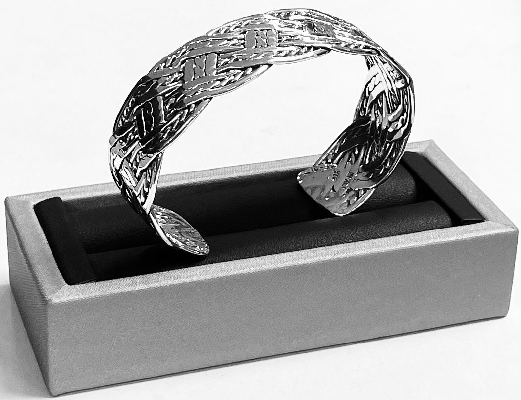 BRAZALETE TEJIDO  EN PLATA LEY 925