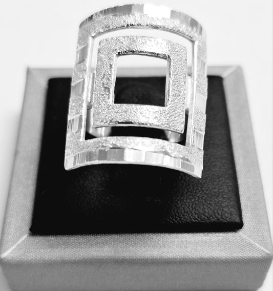 ANILLO DIAMANTADA PLATA LEY 925